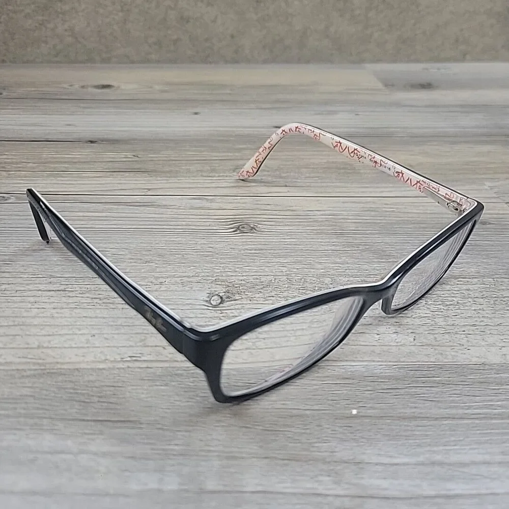 Ray-Ban RB 5234 5014 Eyeglasses FRAMES ONLY 51-16 140 Black White Red Letters‎
